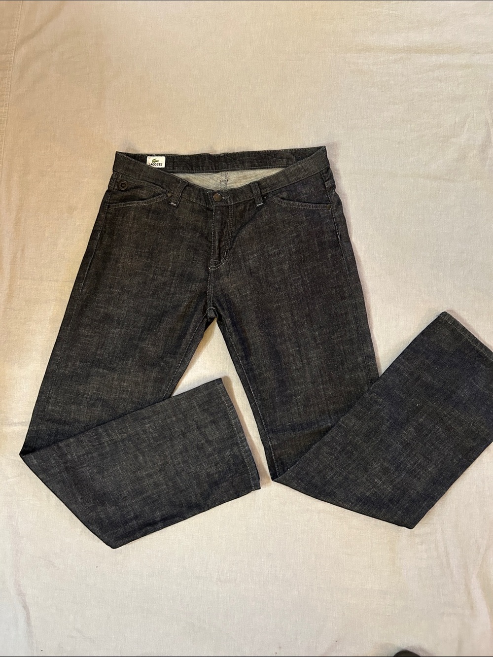 Lacoste Men’s Black Denim Classic Straight-Leg 5 Pocket Jeans